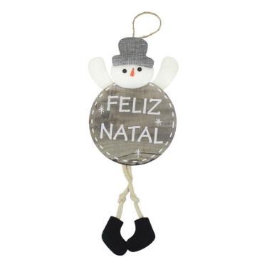 Imagem de Enfeite Árvore Natal Pendente Natalino Boneco De Neve 37cm