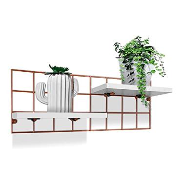 Imagem de Prateleira De Parede Brilon MDP Porta Vaso De Flor 30cm X 15cm Cobre