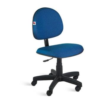 Imagem de Cadeira Executiva Giratória Tecido Azul Com Preto - Mobcomfort