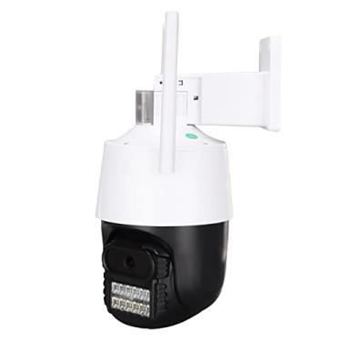 Imagem de WIFI segurança CCTV detecção de movimento ao ar livre AI câmera IP alarme bidirecional dome interfone visão noturna dupla luz câmera de vigilância doméstica