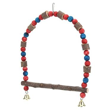 Imagem de Pássaro corda de algodão balanço pássaro papagaio pendurado balanço brinquedo pássaro gaiola balanço brinquedo pendurado para Budgie, calopsitas, conures, tentilhões, periquitos pequenos