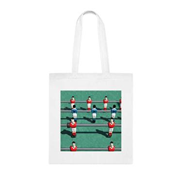 Imagem de Sacola de pebolim, sacola de futebol de mesa de pebolim, presente de pebolim, bolsa de ombro de pebolim, sacos reutilizáveis de pebolim, ideia de presente de cesta de natal de aniversário, presente para ela, presente para ele, bolsa feminina, Branco