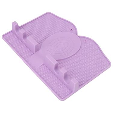 Imagem de Suporte de utensílio de silicone para descanso de colher utensílios de cozinha práticos antiderrapantes para utensílios de cozinha Luz roxa