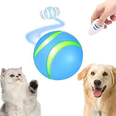 Imagem de Brinquedos interativos para gatos bola Wicked Ball para gatos de interior, controlo remoto, rotação automática de 360° e recarregável por USB com 3 modos interativos e 5 luzes LED intermitentes Di