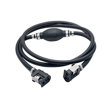 Imagem de Mangueira de linha de gás de combustível de 8 mm para motor de barco de popa marinho RVs conjunto de combustível com bulbo de primer braçadeiras de mangueira de aço com lâmpada de primer braçadeiras de mangueira de aço 2,1 m linha de combustível