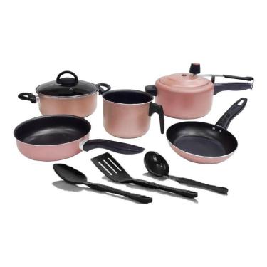 Imagem de Conjunto De Panelas Antiasderente Champanhe Com Pp 3 Litros