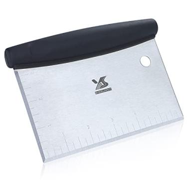 Imagem de BIGSUNNY Raspador de massa para assar massa, cortador de massa com boa aderência, raspador de massa de aço inoxidável