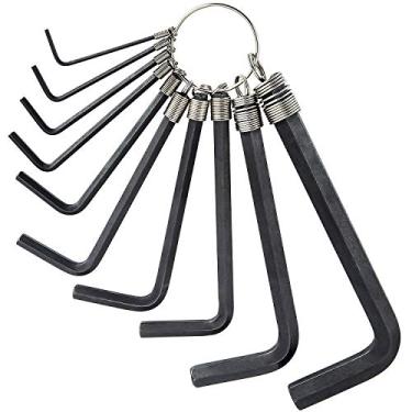 Imagem de Conjunto de chaves hexagonais métricas de 10 peças com chaveiro de grau industrial R'deer chaveiro hexagonal conjunto de chave de reparo de chave de bicicleta Allen Tamanhos de ferramenta de reparo 1,5 mm-10 mm