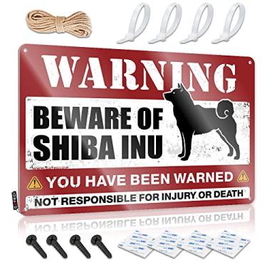 Imagem de Sinal No Boys Allowed Beware of Shiba Inu Sinal de estanho Placas de estanho para homem Decoração de música caverna (Tamanho: 30X40CM)