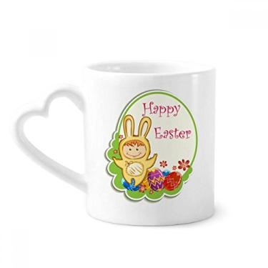 Imagem de Feliz Páscoa Coelho Amarelo Criança Cultura Ovo Caneca Café Cerâmica Copo Coração Vidro