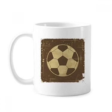 Imagem de Ilustração esportiva de futebol caneca padrão preto cerâmica xícara de porcelana café louça