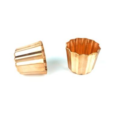 Imagem de StyleMbro Molde de panela Canele com molde de cobre 99,9% 2 peças para cozinhar pastelaria francesa, 5,8 cm