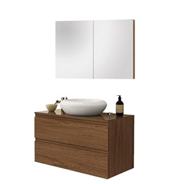 Imagem de Armario Banheiro Jess 80cm c/Espelheira Life e Cuba Cristal