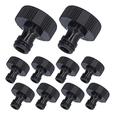 Imagem de Conector de mamilo de 10 peças de 15 mm, adaptador de rosca Conector rápido de mamilo Conector de mangueira selável de plástico para tubulação de jardim de irrigação por