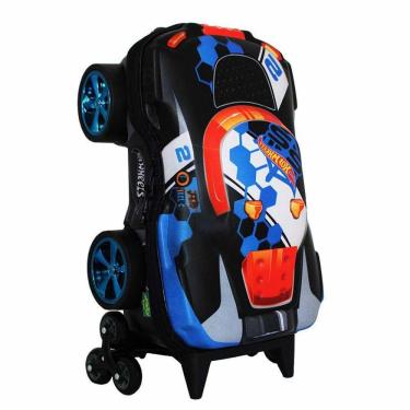 Imagem de Mochila 3D de Rodinhas Infantil - Hot Wheels - Terrain Storm - Preto - Maxtoy