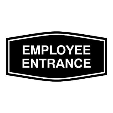 Imagem de Placa de entrada Fancy Employee, Preto, 7" x 3.5" - Medium