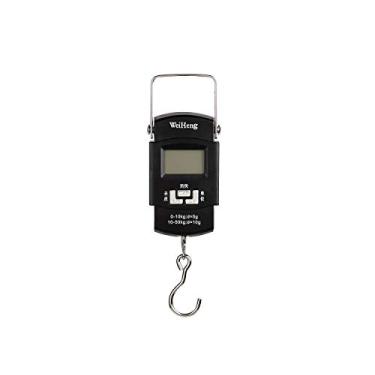 Imagem de balanças de bagagem balanças de mão digitais com fita métrica e bolsa de transporte Tela iluminada com capacidade de 50 kg função de tara com retenção automática e desligamento automático - preto