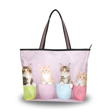 Imagem de Bolsa de ombro My Daily Women Cute Cat Maine Coon Kittens, Multi, Large