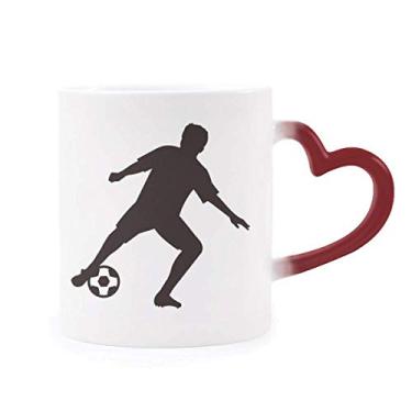Imagem de Caneca sensível ao calor Outline futebol futebol futebol futebol vermelho muda de cor