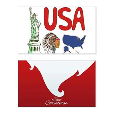 Imagem de American National Symbol Landmark Pattern Holiday Merry Christmas Parabéns Card Christmas Letter Message