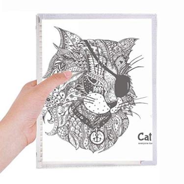 Imagem de Caderno de Pintura Humana de Gato Um Olho Folhas Soltas Diário Recarregável Papelaria