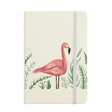 Imagem de Caderno de plantas de animais de flamingo tropical, capa dura para diário clássico A5