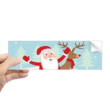 Imagem de DIYthinker Adesivo de Natal Papai Noel, alce, pinguim, festival, retangular, para-choque, decalque de janela