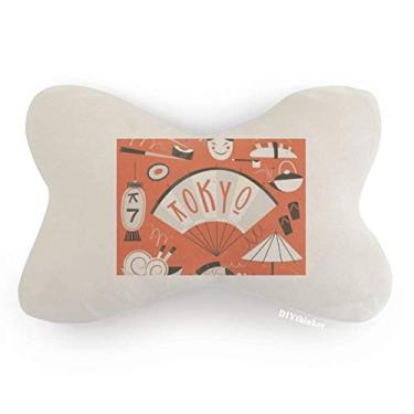 Imagem de DIYthinker Almofada de apoio de cabeça para decoração de pescoço japonesa para carro de Tóquio Japão
