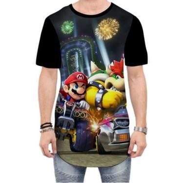 Imagem de Camiseta Long Line Mario Kart Browser Carro Videogame - Estilo Vizu