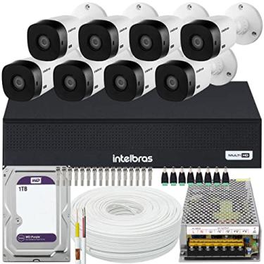 Imagem de Kit CFTV 8 Cameras Segurança Intelbras Mhdx 8Ch 1Tb Purple