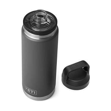 Imagem de Garrafa YETI Rambler de 740 ml, à prova de vazamento, isolamento a vácuo, aço inoxidável com Chug Cap, carvão