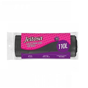 Imagem de Jeitosa - Saco para Lixo de 110 Litros, Rolo com 15 Sacos, Cor Preta, Bettanin