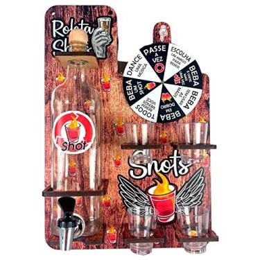 Imagem de Pingometro Rústico com Jogo de Roleta Gira Gira Drinks Shot