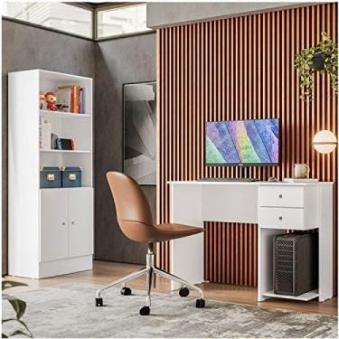 Imagem de Conjunto Home Office 2 Peças Escrivaninha 2 Gavetas e Armário Gamer 2 Portas