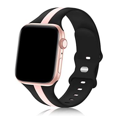 Imagem de Pulseira esportiva de designer compatível com Apple Watch séries 9/8/7/6/5/4/3/2/1/SE/Ultra de 38 mm, 40 mm, 41 mm, 42 mm, 44 mm, 45 mm, 49 mm, masculina e feminina