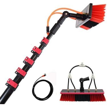 Imagem de Pólo De Limpeza De Janelas De 3,6-10,8 M Com Rodo, Escova Telescópica Alimentada Por Água, Escova De Limpeza Extensível Para Painel Solar, Equipamento De Lavagem Ao Ar Livre, Escova De Limpeza De