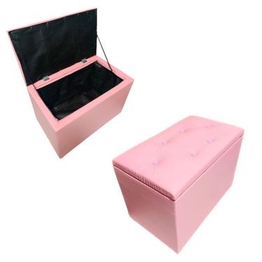 Imagem de Puff Baú Médio Organizador Ambiente Decoração Quarto