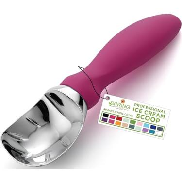 Imagem de Spring Chef Colher de Sorvete de Metal com Alça Antiderrapante, Ferramenta de Cozinha Resistente para Lava-Louças, Colher de Sorvete Premium para Gelato, Sorvete e Iogurte Congelado