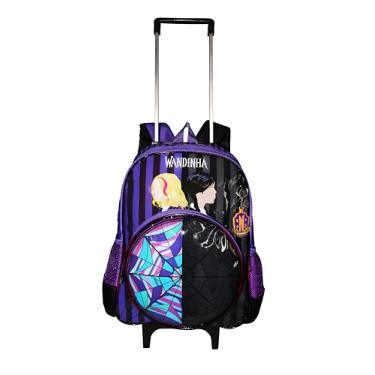 Imagem de Mochila Feminina Wandinha Rodinhas Meninas Escolar Filme