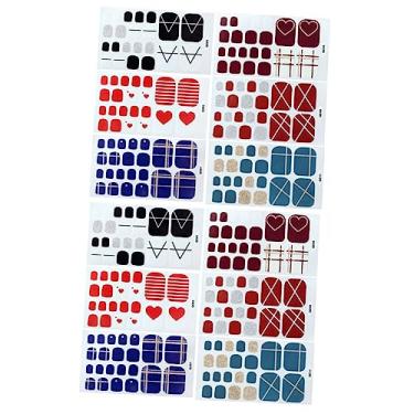 Imagem de POPETPOP 24 Folhas remendo de adesivo de envoltório de unhas turbantes para mulheres adesivos para unhas adesivos de unhas adesivo de unhas falsas Moda aplique unhas postiças