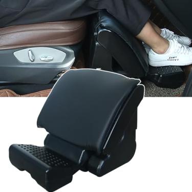 Imagem de Descanso para os pés do assento do carro Apoio para os pés ajustável Apoio para os pés do escritório Apoio para os pés ergonômico, banco dobrável multifuncional para automóveis