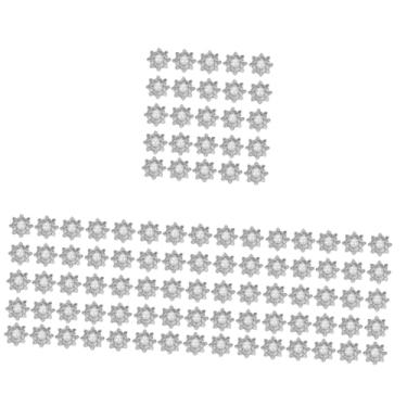 Imagem de NUOBESTY 120 Peças Floco de neve com diamante botões de floco de neve branca botão de pérola de strass decorações de casamento decoração vintage botões de pérola pistilo broche