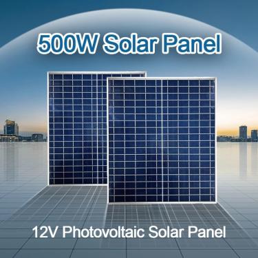 Imagem de Painel solar com kit de banco de energia fotovoltaica  500W  1000W  controlador 100A  placa solar