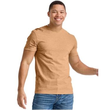 Imagem de Hanes Camiseta Big Originals leves, gola redonda para homens, camiseta de mistura tripla, disponível na altura, Bolota marrom Pe Heather, 3G Alto