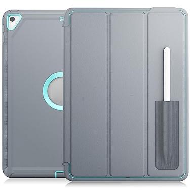 Imagem de QYiiD Capa à prova de choque para iPad 9ª/8ª/7ª geração, capa resistente à prova de choque com suporte magnético dobrável, capa inteligente hibernar/despertar automática para iPad de 10,2 polegadas