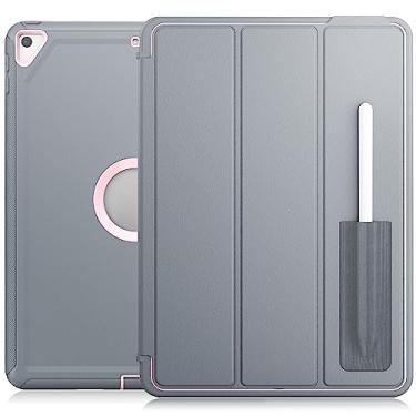 Imagem de QYiiD Capa à prova de choque para iPad 9ª/8ª/7ª geração, capa resistente à prova de choque com suporte magnético dobrável, capa inteligente hibernar/despertar automática para iPad de 10,2 polegadas