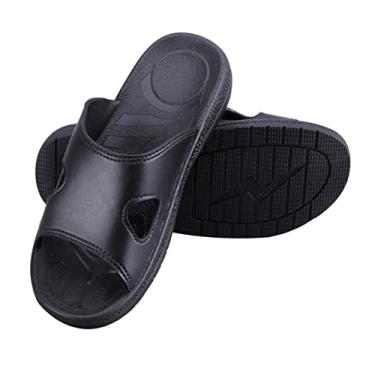 Imagem de VALICLUD chinelos de praia vestido preto chinelos de casa masculina chinelos para homens interiores chinelos de baixo chinelos antiestáticos doméstico sapatos de trabalho lar sandálias cara