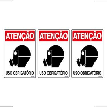 Imagem de Combo 3 Placas De Sinalização Atenção Máscara Uso Obrigatório 20x30 Ekomunike - S-201 F9e