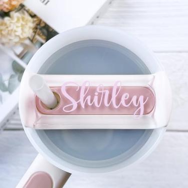 Imagem de Placa de nome Stanley personalizada, stanley topper, acessórios de copo stanley tampa de acrílico, etiqueta de copo personalizada, 1,134 g, 850 g, Quencher H2.0, presentes para festa, dama de honra,