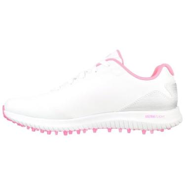 Imagem de Skechers Women's Go Max Arch Fit Spikeless Golf Shoe Sneaker, White/Pink Waterproof, 6.5